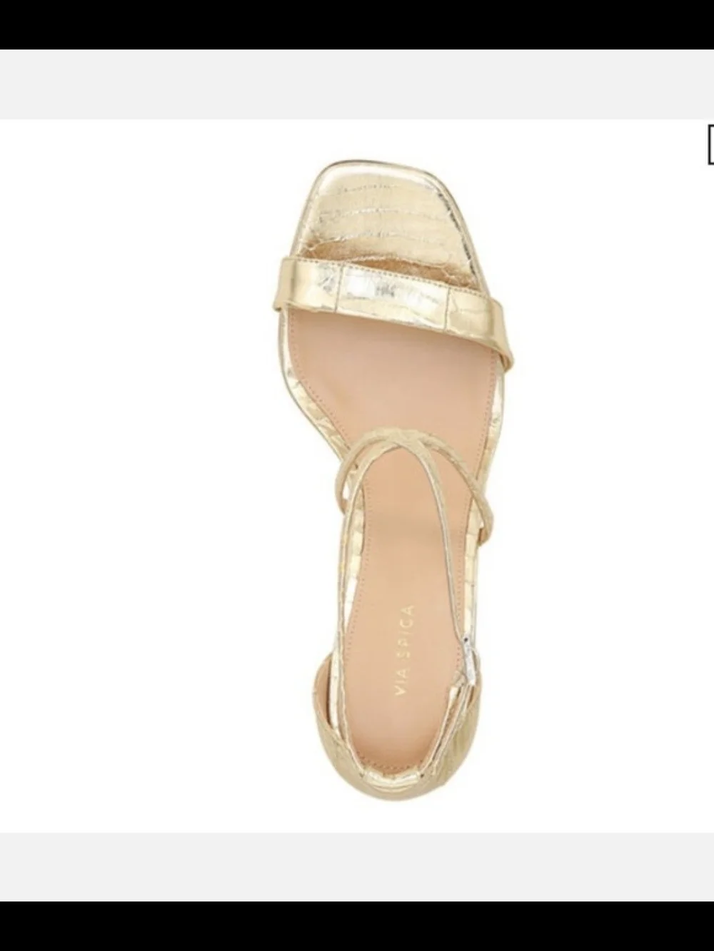 Via Spiga Sabinne Snake- Embossed Block Heel Sandal